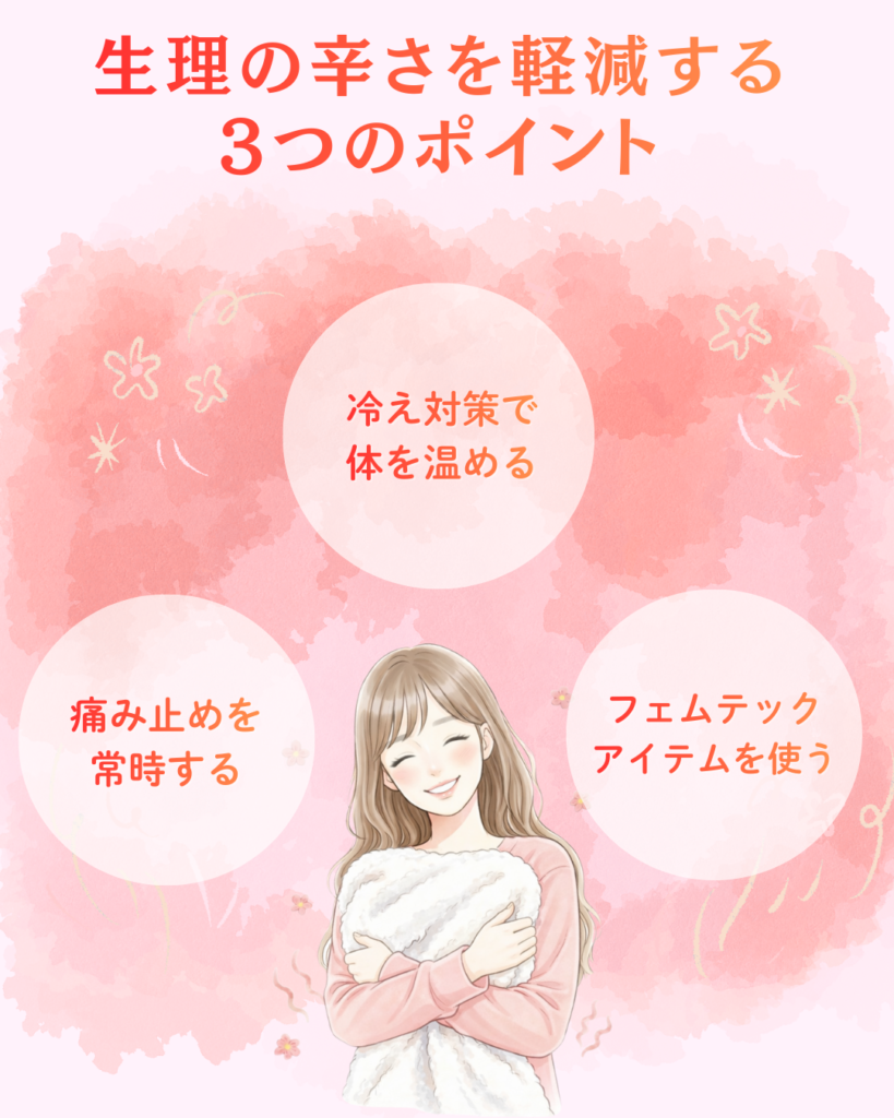 生理の辛さを軽減するポイント