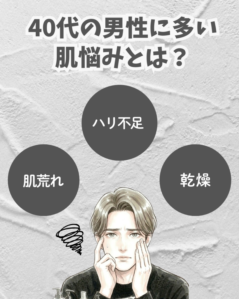 40代の男性に多い肌悩みとは？