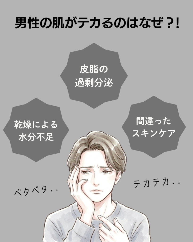 オイリー肌必見！男性の肌がテカる原因とは？