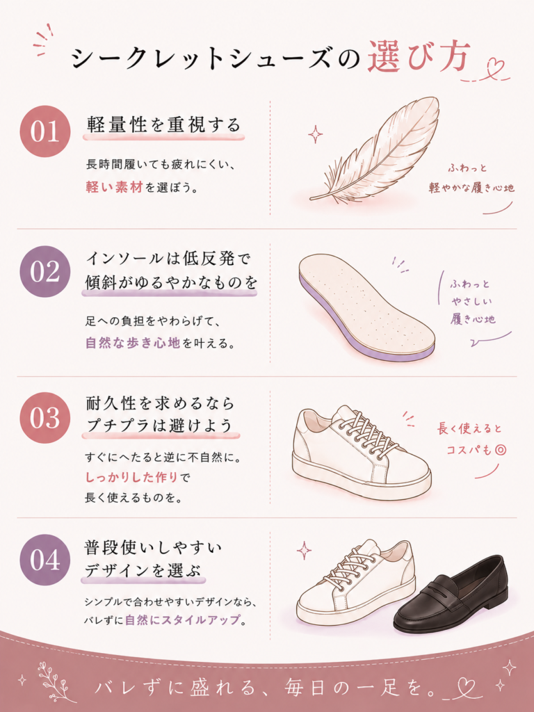 レディース向け!シークレットシューズの選び方