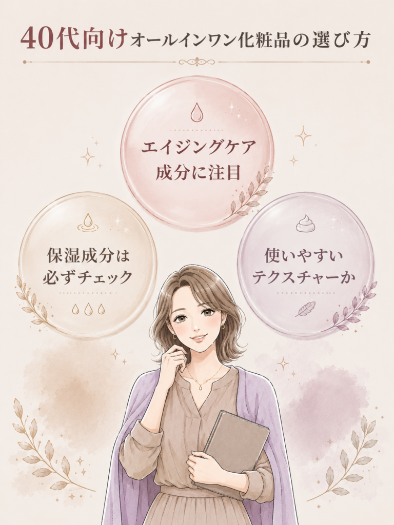 40代向けオールインワン化粧品の選び方