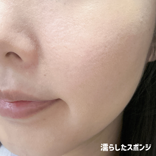 ハックティクを濡らしたスポンジを使った仕上がり